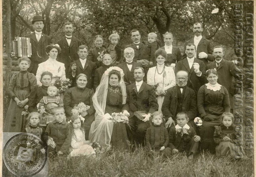 Fotografia  weselna mieszkańcow Lipki Małej (Wytomyśla)