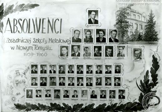 Tablo absolwentów Zasadnuiczej Szkoły Metalowej w Nowym Tomyślu, 1959-1960