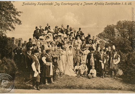 Zaślubiny księżniczki Izy (Elżbiety) Czartoryskiej z Janem hrabią Szołdrskim, 1.09.1908 r.