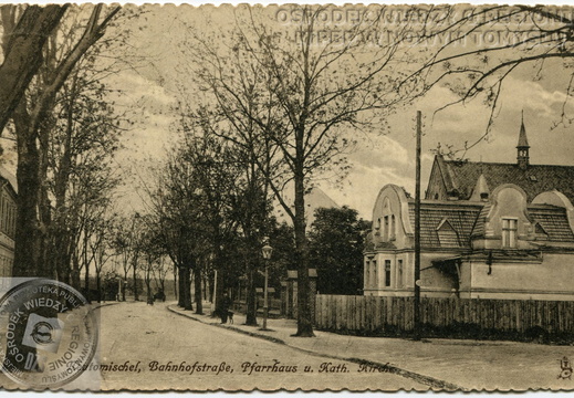 1918 r. Widok na obecną ul. Piłsudskiego (dawniej Banhofstrasse, ul. Dworcową)