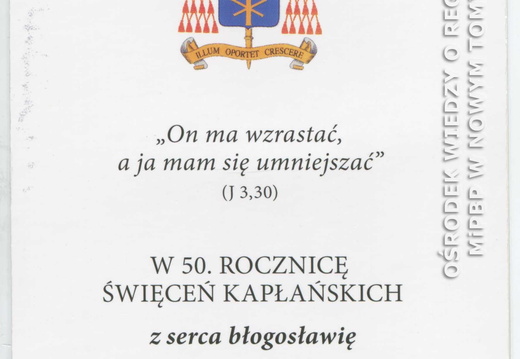 Pamiątka 50. rocznicy święceń kapłańskich kardynała Zenona Grocholewskiego